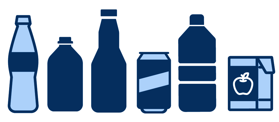 CDS Eligible Containers: cans, plastic bottles, glass bottles, containers that display 10c deposit scheme